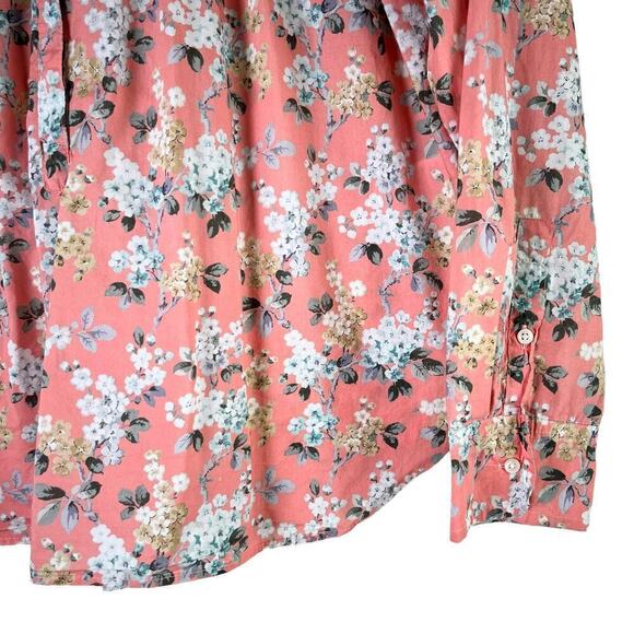 J.Crew Liberty Fabric Josephine Pink Floral Ruffle Popover Shirt Blouse, Size 10 - Picture 7 of 14